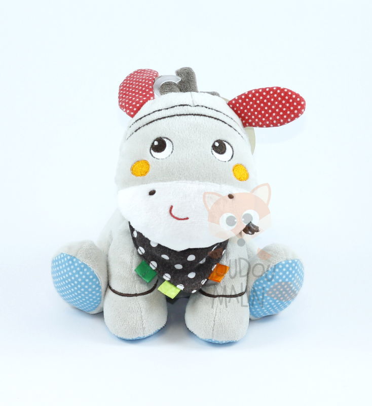  chouchou peluche zèbre gris 